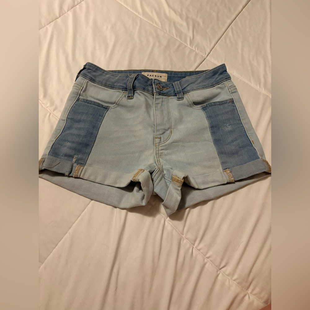 PacSun Two-Tone Blue Jean Shorts